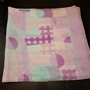 Geometric Shapes In Shades Of Purple & Seafoam Green Scarf
